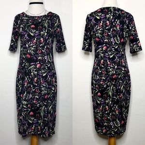 LulaRoe Julia Dress Black Floral Print Medium